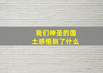 我们神圣的国土感悟到了什么