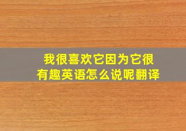 我很喜欢它因为它很有趣英语怎么说呢翻译