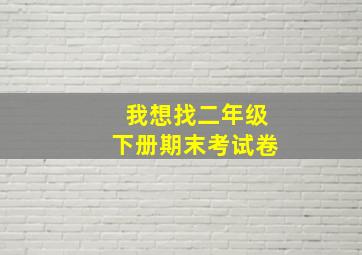 我想找二年级下册期末考试卷