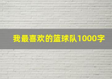 我最喜欢的篮球队1000字