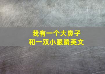 我有一个大鼻子和一双小眼睛英文