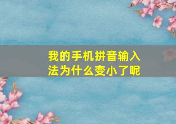 我的手机拼音输入法为什么变小了呢