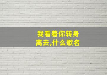 我看着你转身离去,什么歌名