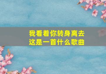 我看着你转身离去这是一首什么歌曲