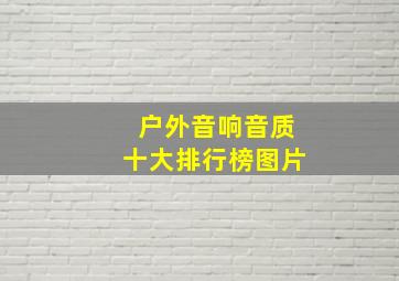 户外音响音质十大排行榜图片