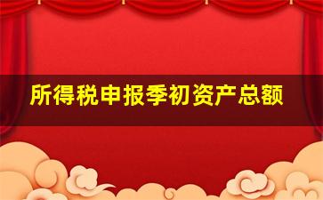 所得税申报季初资产总额