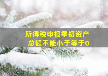 所得税申报季初资产总额不能小于等于0