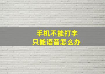 手机不能打字只能语音怎么办