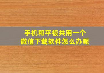 手机和平板共用一个微信下载软件怎么办呢