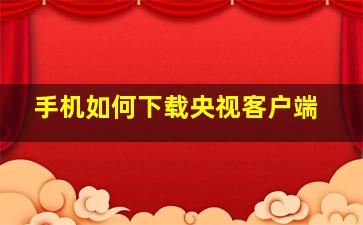 手机如何下载央视客户端