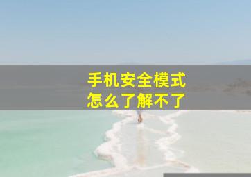 手机安全模式怎么了解不了