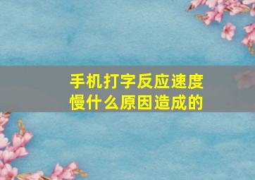 手机打字反应速度慢什么原因造成的