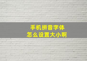 手机拼音字体怎么设置大小啊