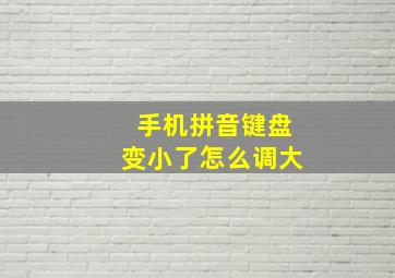 手机拼音键盘变小了怎么调大