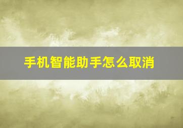 手机智能助手怎么取消