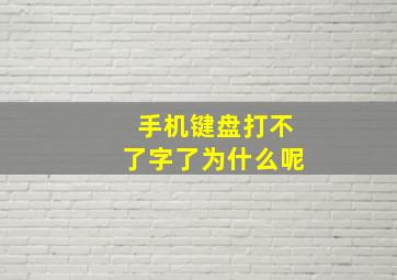 手机键盘打不了字了为什么呢