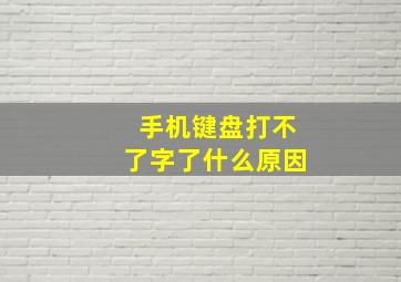 手机键盘打不了字了什么原因