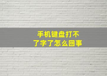 手机键盘打不了字了怎么回事