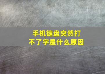 手机键盘突然打不了字是什么原因