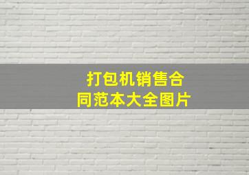 打包机销售合同范本大全图片