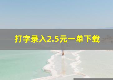 打字录入2.5元一单下载