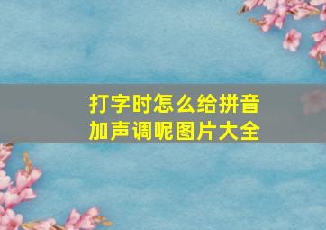 打字时怎么给拼音加声调呢图片大全