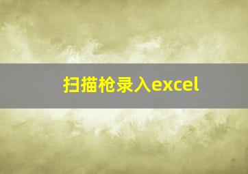 扫描枪录入excel