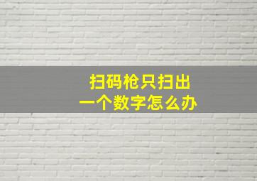 扫码枪只扫出一个数字怎么办