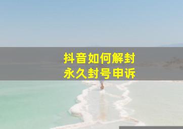 抖音如何解封永久封号申诉