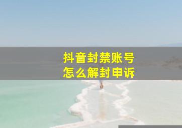 抖音封禁账号怎么解封申诉