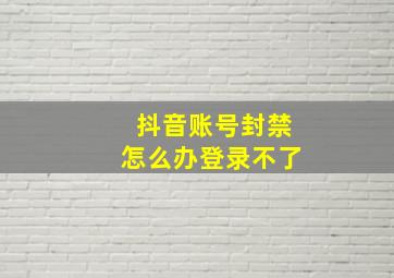 抖音账号封禁怎么办登录不了