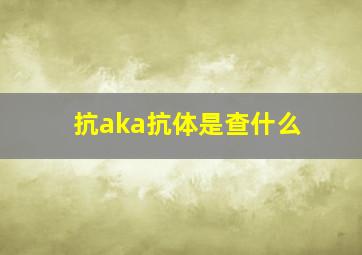 抗aka抗体是查什么