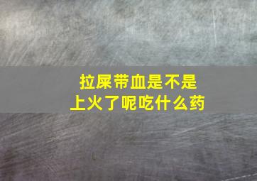 拉屎带血是不是上火了呢吃什么药