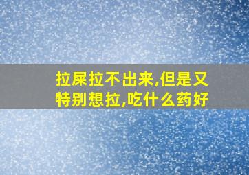 拉屎拉不出来,但是又特别想拉,吃什么药好