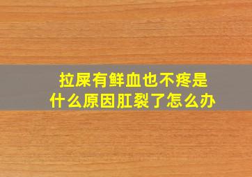 拉屎有鲜血也不疼是什么原因肛裂了怎么办