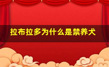 拉布拉多为什么是禁养犬