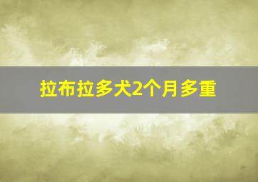 拉布拉多犬2个月多重