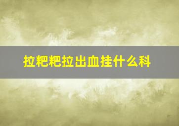 拉粑粑拉出血挂什么科