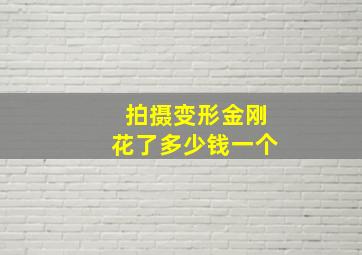 拍摄变形金刚花了多少钱一个