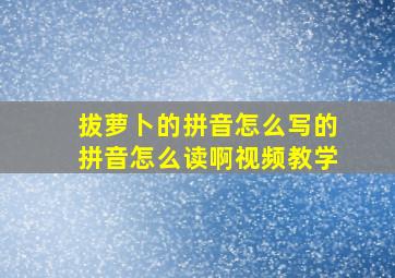 拔萝卜的拼音怎么写的拼音怎么读啊视频教学