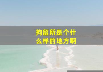 拘留所是个什么样的地方啊