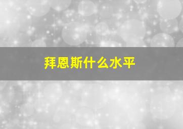 拜恩斯什么水平