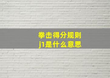 拳击得分规则j1是什么意思