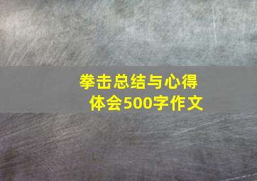 拳击总结与心得体会500字作文