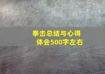 拳击总结与心得体会500字左右