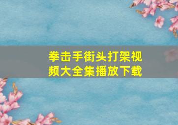 拳击手街头打架视频大全集播放下载