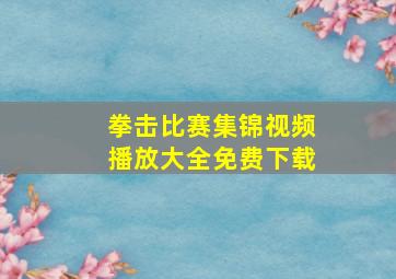 拳击比赛集锦视频播放大全免费下载