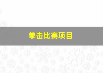 拳击比赛项目