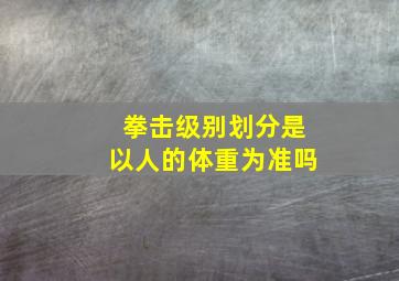 拳击级别划分是以人的体重为准吗