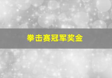 拳击赛冠军奖金